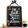 How FUN is this Cookie Sheet Chalkboard? Versachalk chalkboard contact paper & makers make it easy to create this great gift for Mom! at littlemisscelebration.com