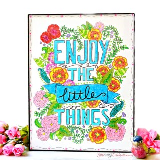 Enjoy the Little Things Framed Coloring Art