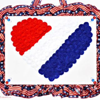 Love the USA Rosette Heart Art