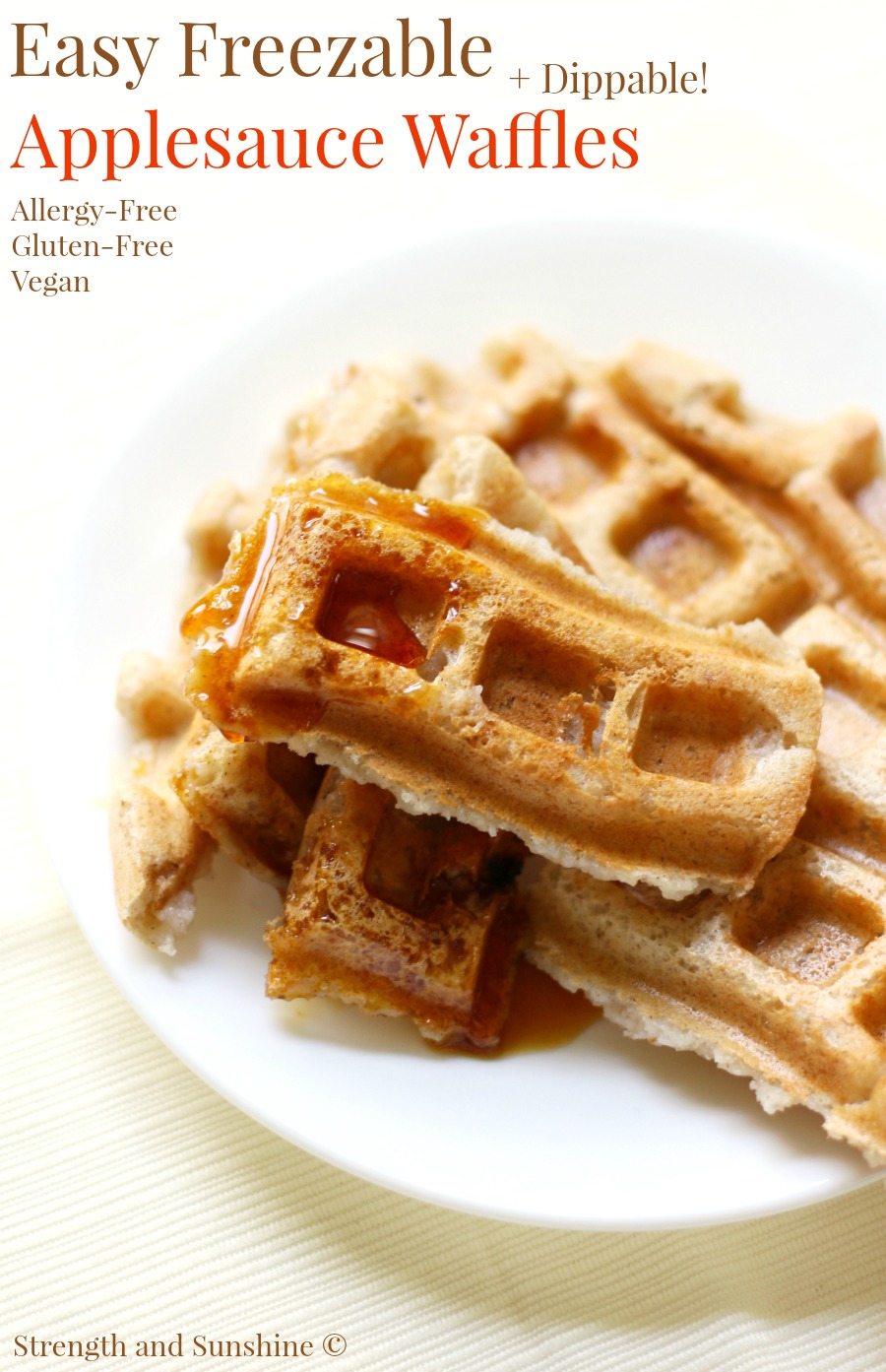 Easy Freezable Applesauce Waffles from Strength & Sunshine
