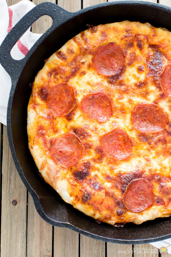 Cast Iron Skillet Pizza from Cooking on the Front Burner