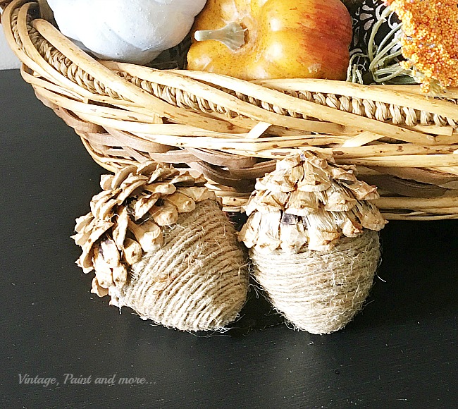 Easy Twine Wrapped Acorns from Vintage Paint and More